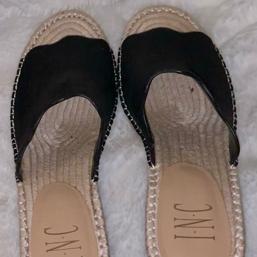 Black Suede Wedges - Picture 2 of 3